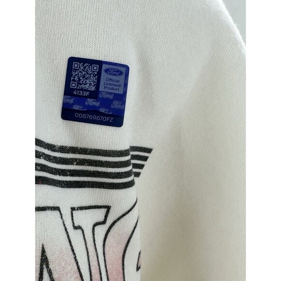 Grayson Threads Women's Ford Mustang Sweatshirt Crew Neck Off White Pink 1965 Lg - Picture 4 of 7